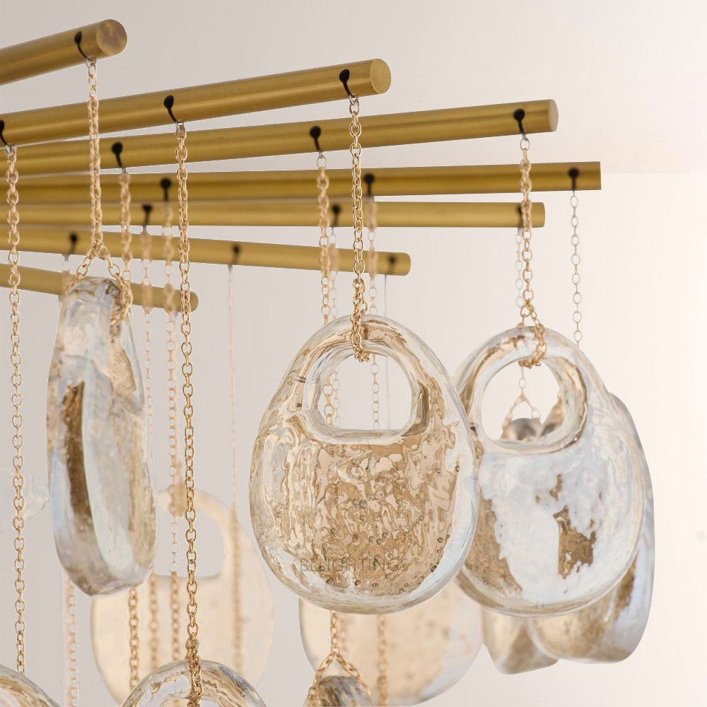 Jacksia Amber Seedy Glass Round Chandelier - XYlight