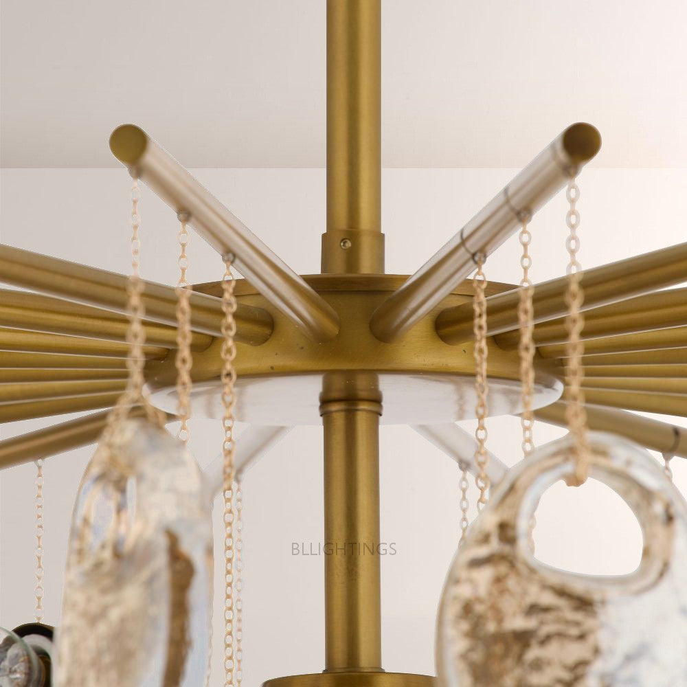 Jacksia Amber Seedy Glass Round Chandelier - XYlight