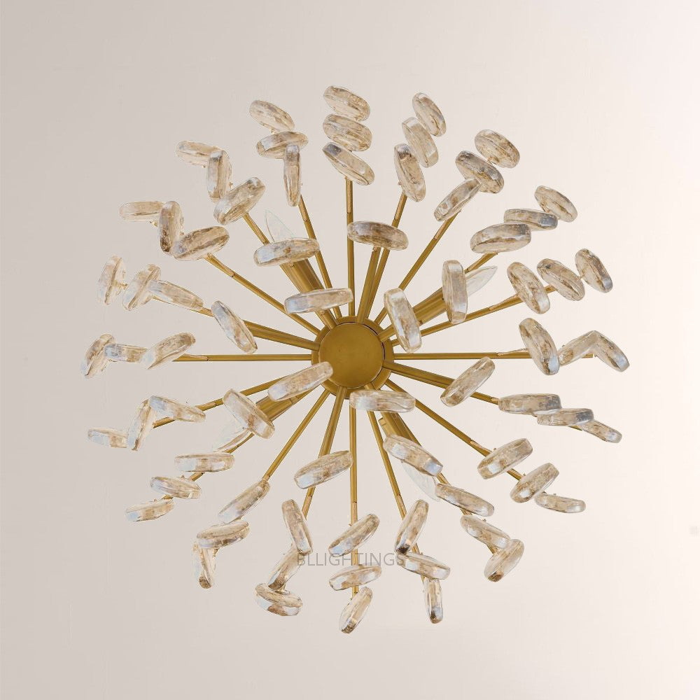 Jacksia Amber Seedy Glass Round Chandelier - XYlight