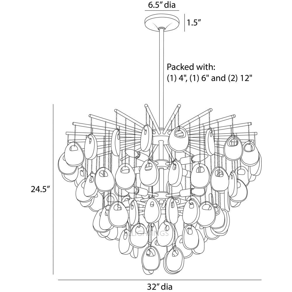 Jacksia Amber Seedy Glass Round Chandelier - XYlight