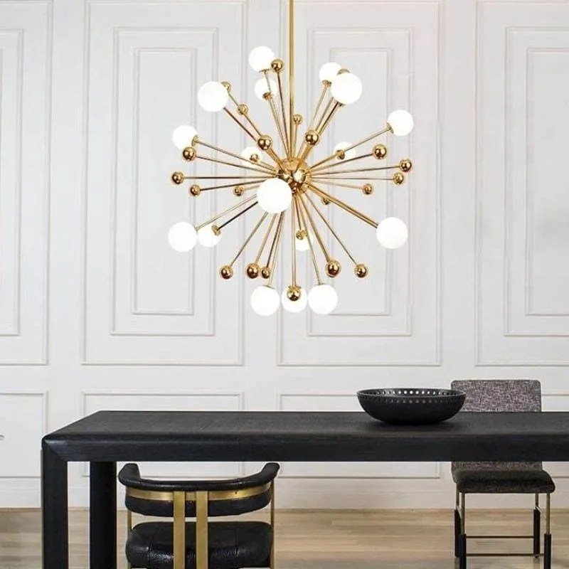 Kamilo Gold and White Chandelier - XYlight