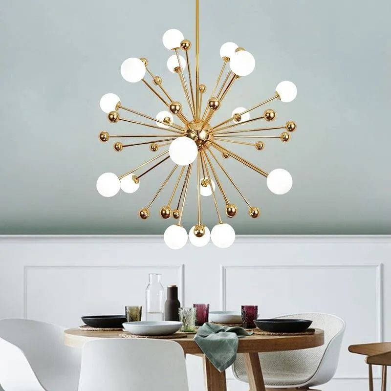Kamilo Gold and White Chandelier - XYlight