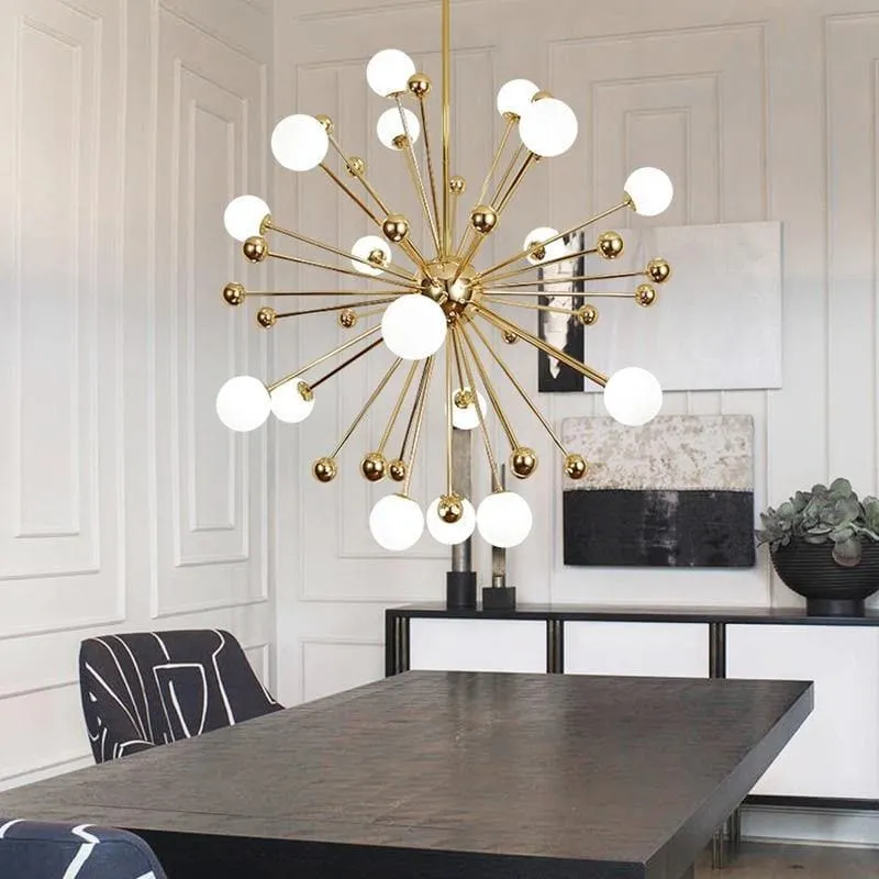 Kamilo Gold and White Chandelier - XYlight