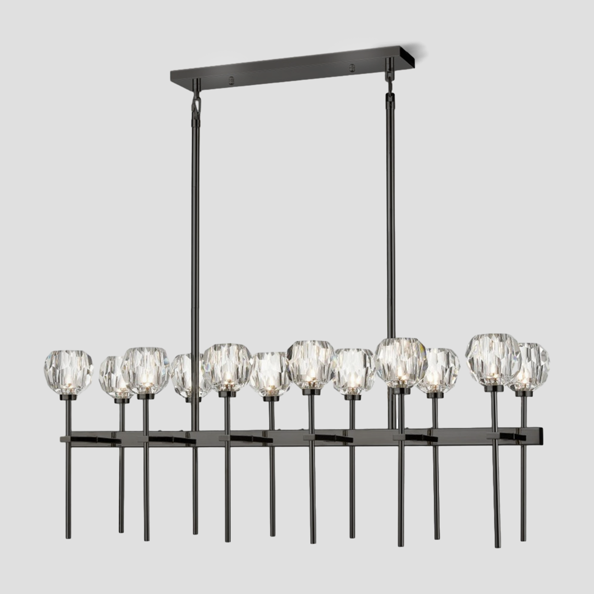 Kelivorne Clear Glass Linear Chandelier - XYlight