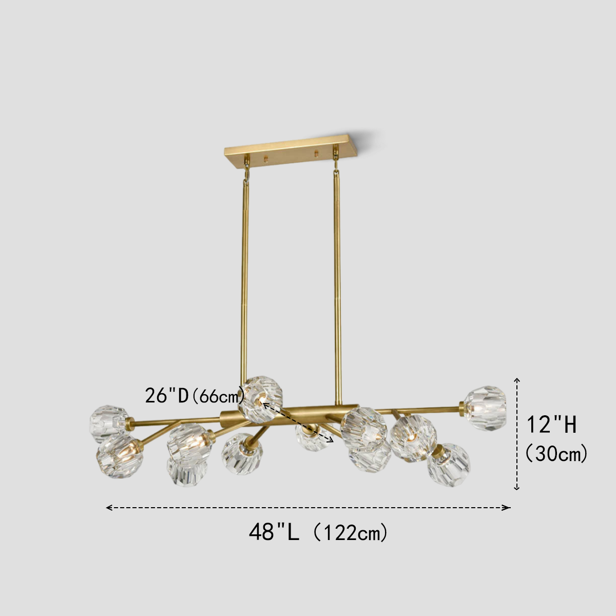 Kelivorne Clear Glass Linear Chandelier - XYlight