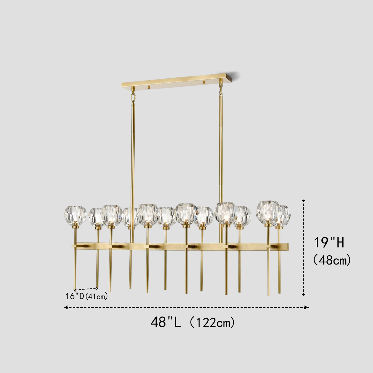 Kelivorne Clear Glass Linear Chandelier - XYlight