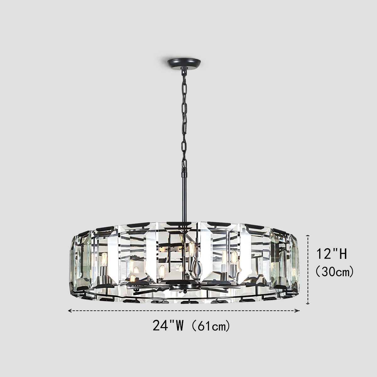 Kiko 24-Inch Crystal Round Chandelier - XYlight