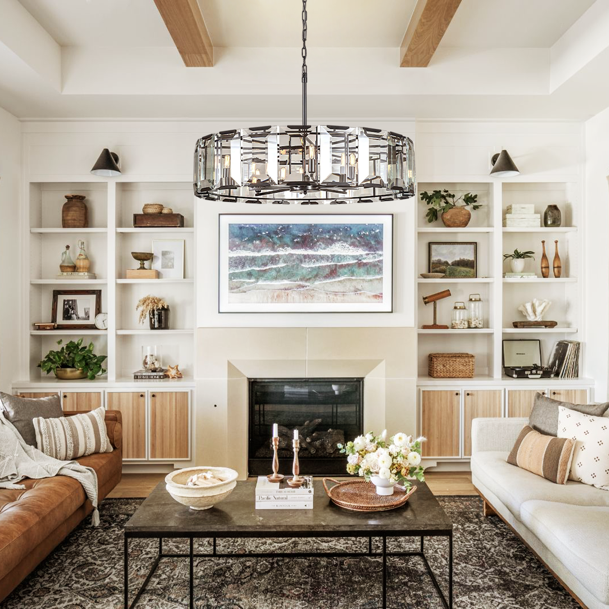 Kiko 24-Inch Crystal Round Chandelier - XYlight