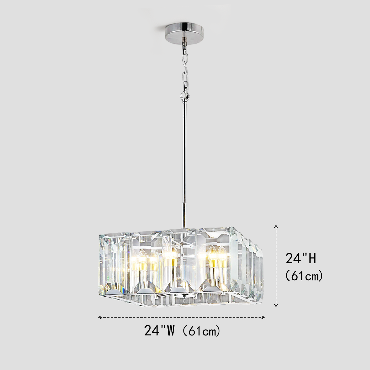 Kiko Crystal Square Chandelier - XYlight