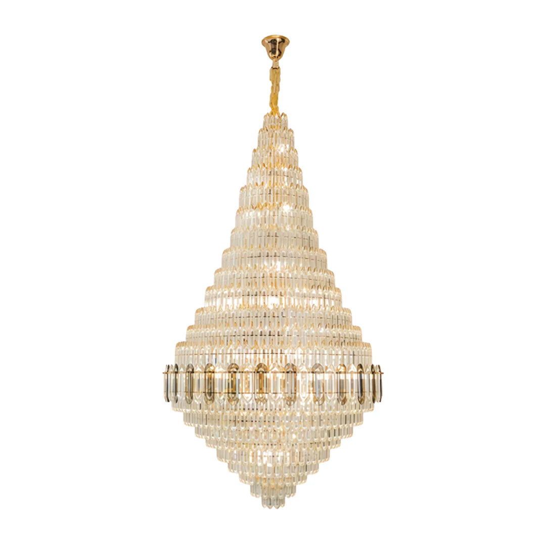Large Gold Chandelier Luxury Art Glass - XYlight