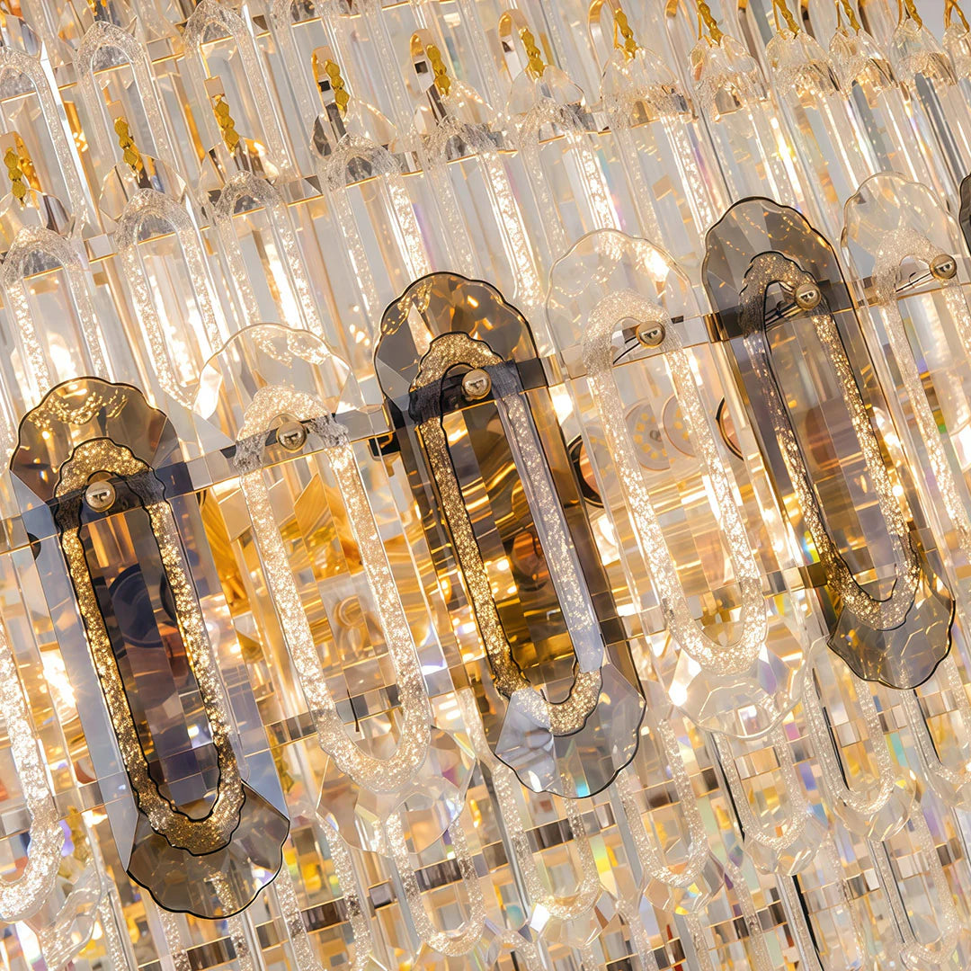 Large Gold Chandelier Luxury Art Glass - XYlight