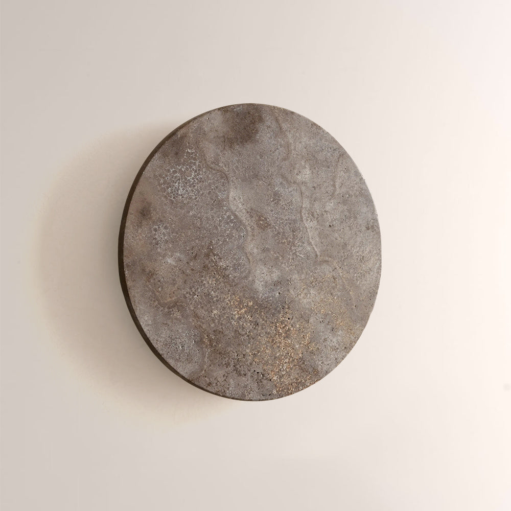 Lira Travertine Disc Outdoor Sconce - XYlight