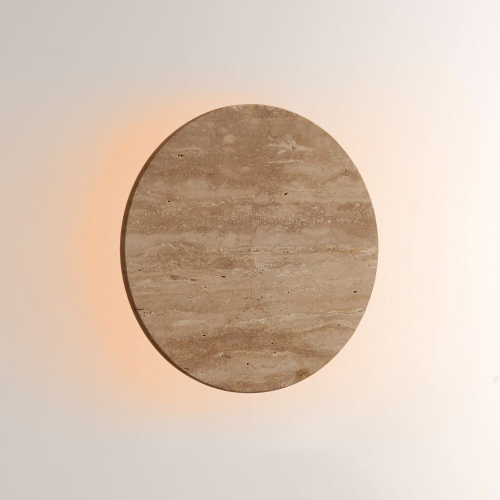 Lira Travertine Disc Outdoor Sconce - XYlight