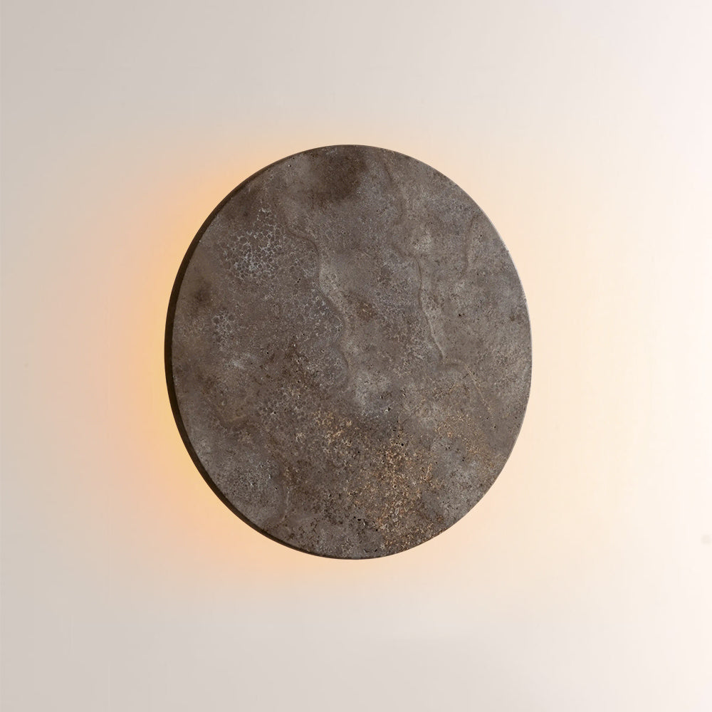 Lira Travertine Disc Outdoor Sconce - XYlight