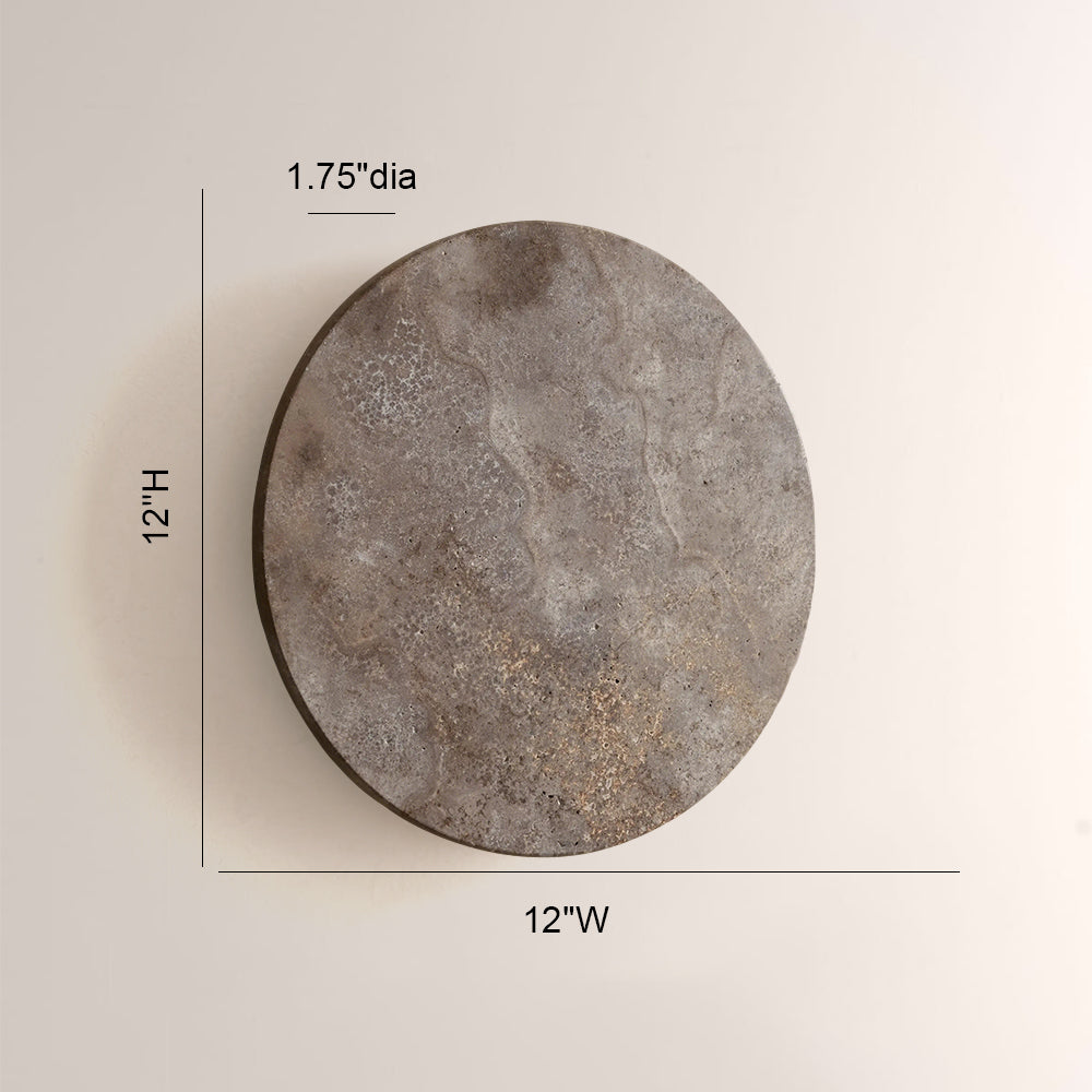 Lira Travertine Disc Outdoor Sconce - XYlight