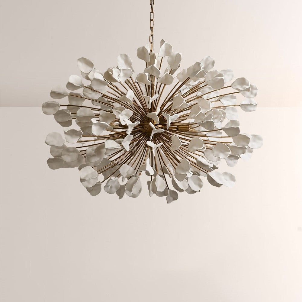 Lunaria Ceramic Leaves Round Chandelier - XYlight