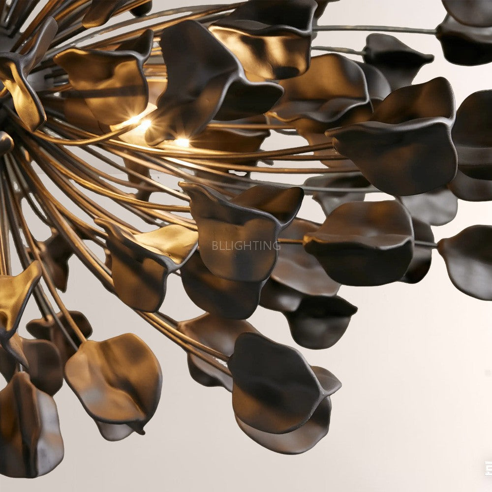 Lunaria Ceramic Leaves Round Chandelier - XYlight