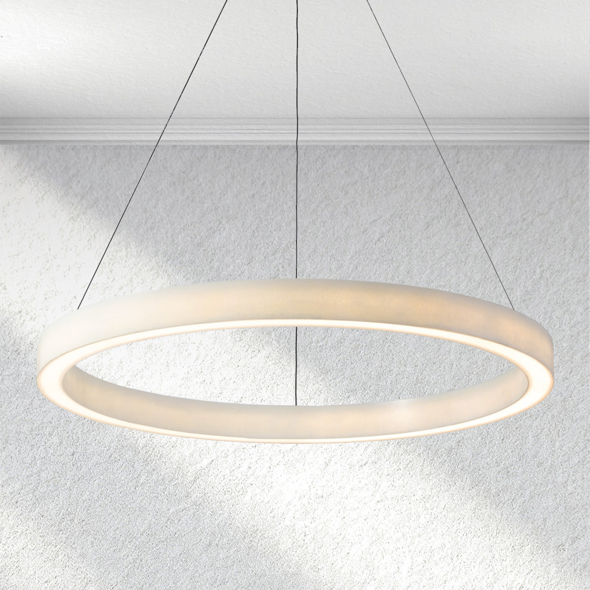 Lutaven Alabaster Stone Glow Round Chandelier - XYlight