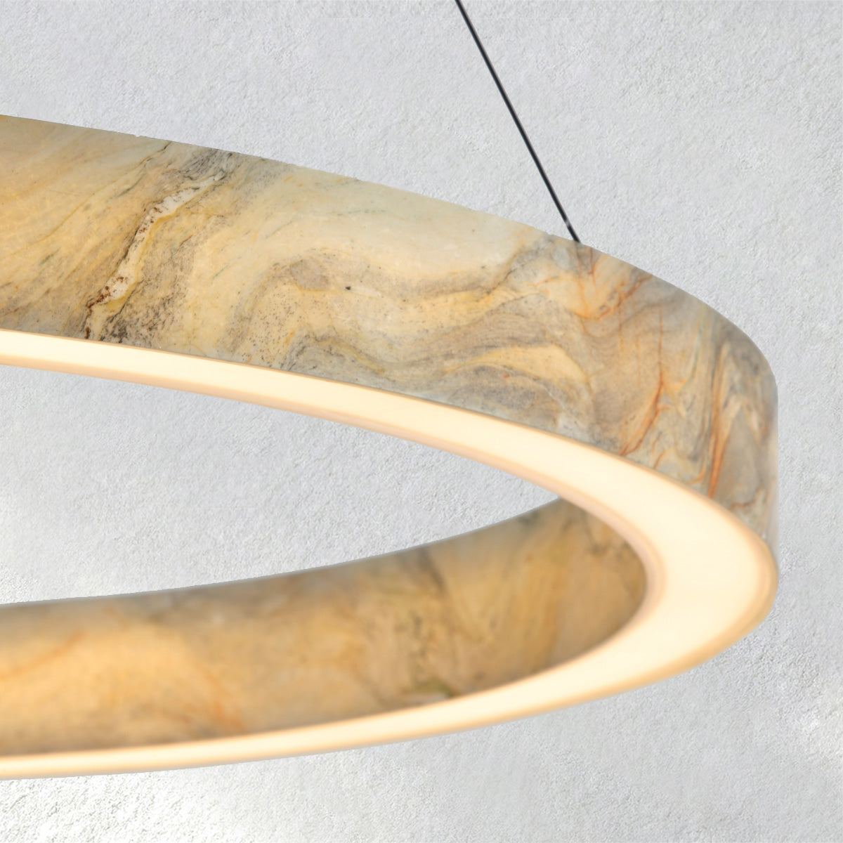 Lutaven Alabaster Stone Glow Round Chandelier - XYlight
