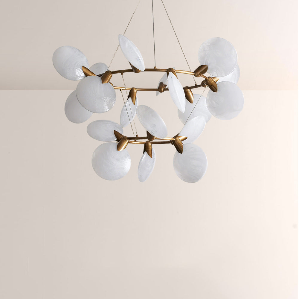 Lylam Glass Two-Tier Round Chandelier - XYlight