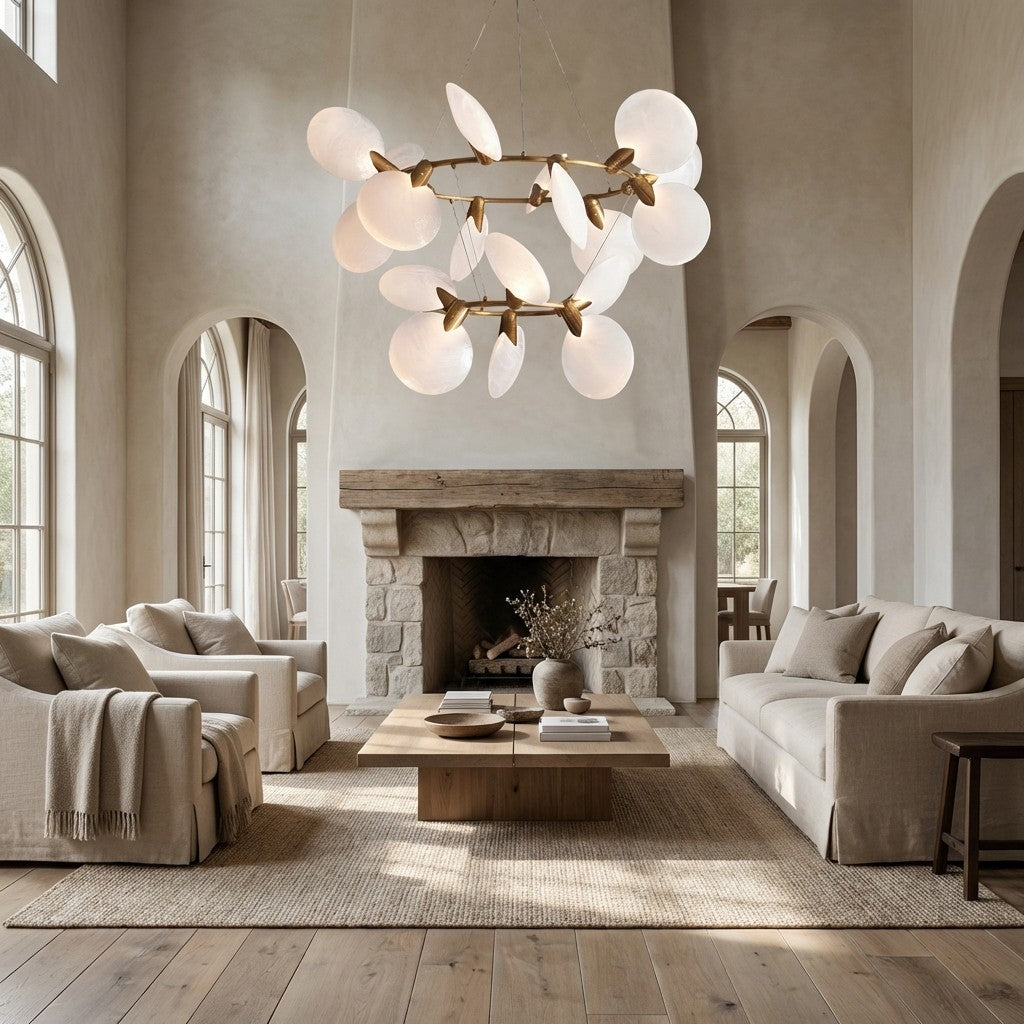 Lylam Glass Two-Tier Round Chandelier - XYlight