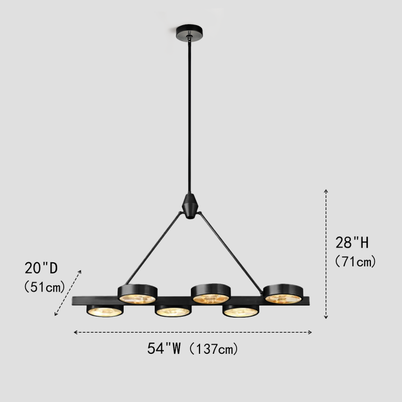 Maly Linear Brass Chandelier