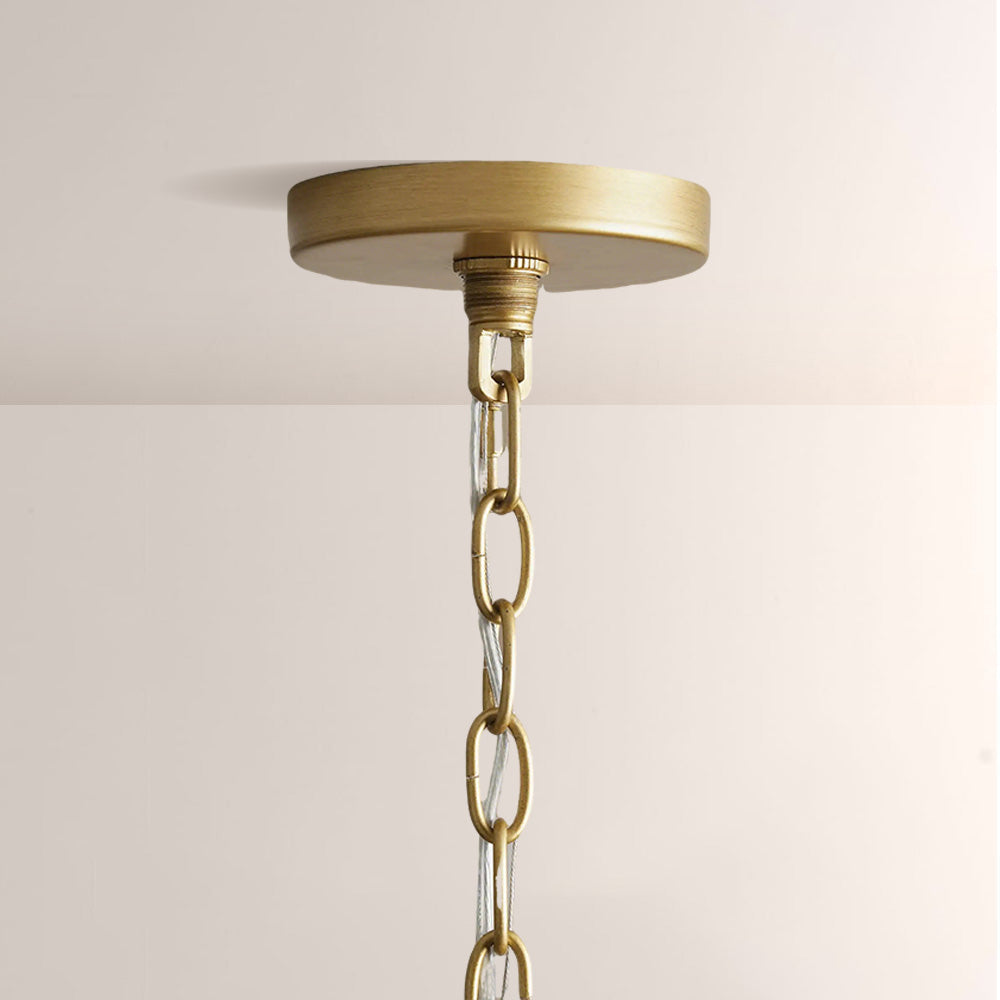 Mara Caged Opal Glass & Brass Small Pendant - XYlight