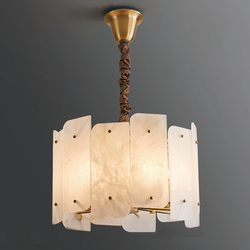 Alabaster Lorry Round Chandelier 20" - XYlight