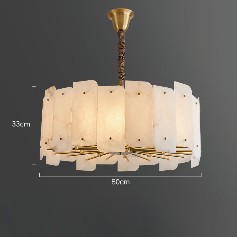 Alabaster Lorry Round Chandelier 20" - XYlight