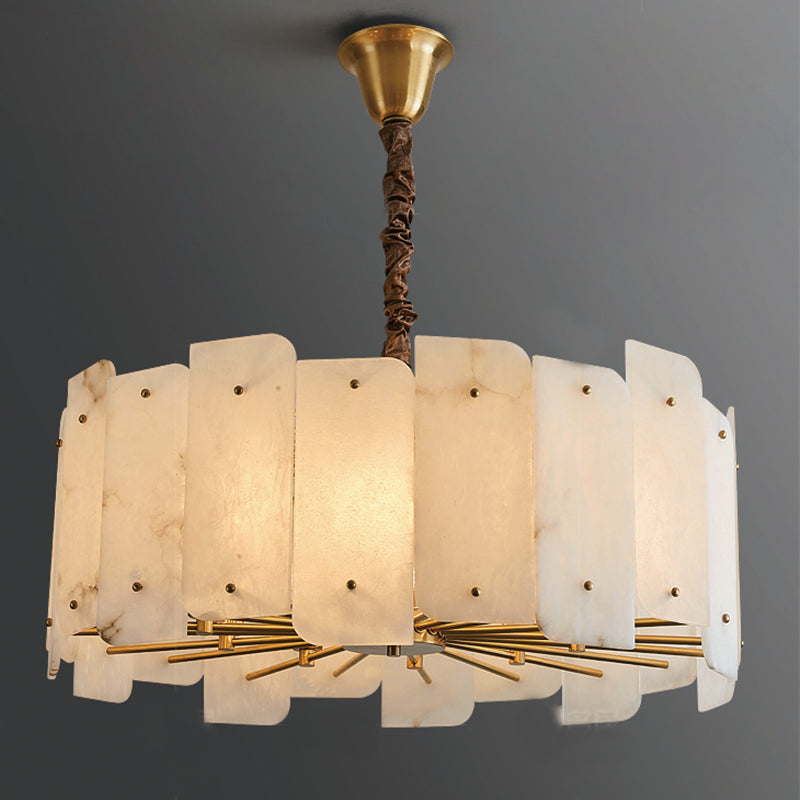 Alabaster Lorry Round Chandelier 20" - XYlight