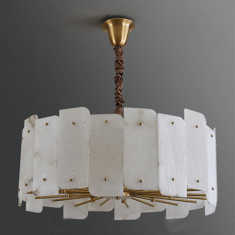 Alabaster Lorry Round Chandelier 20" - XYlight