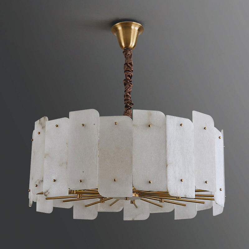 Alabaster Lorry Round Chandelier 20" - XYlight