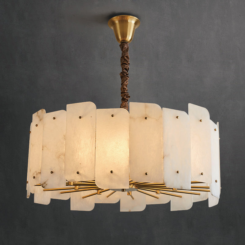 Alabaster Lorry Round Chandelier 20" - XYlight