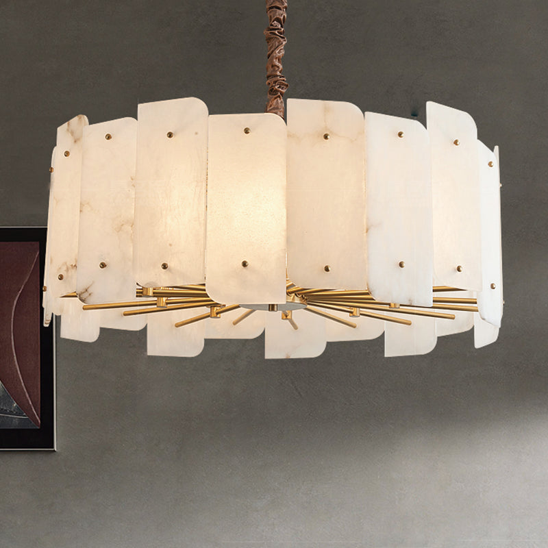 Alabaster Lorry Round Chandelier 20" - XYlight