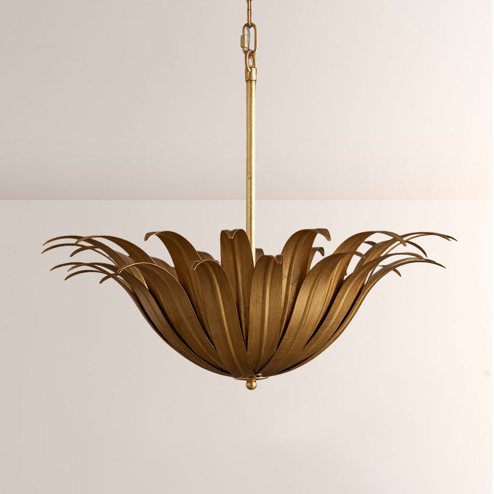 Matilde Palm Leaf & Brass Pendant - XYlight