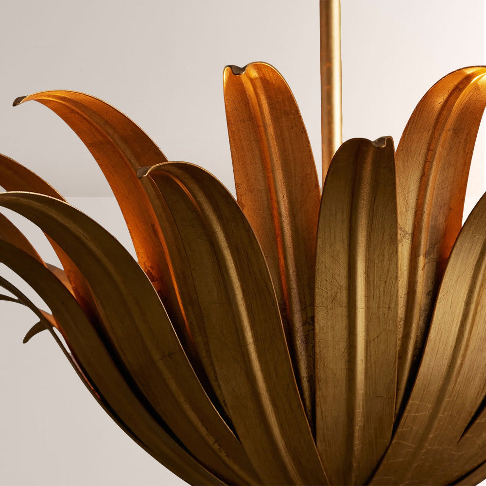 Matilde Palm Leaf & Brass Pendant - XYlight