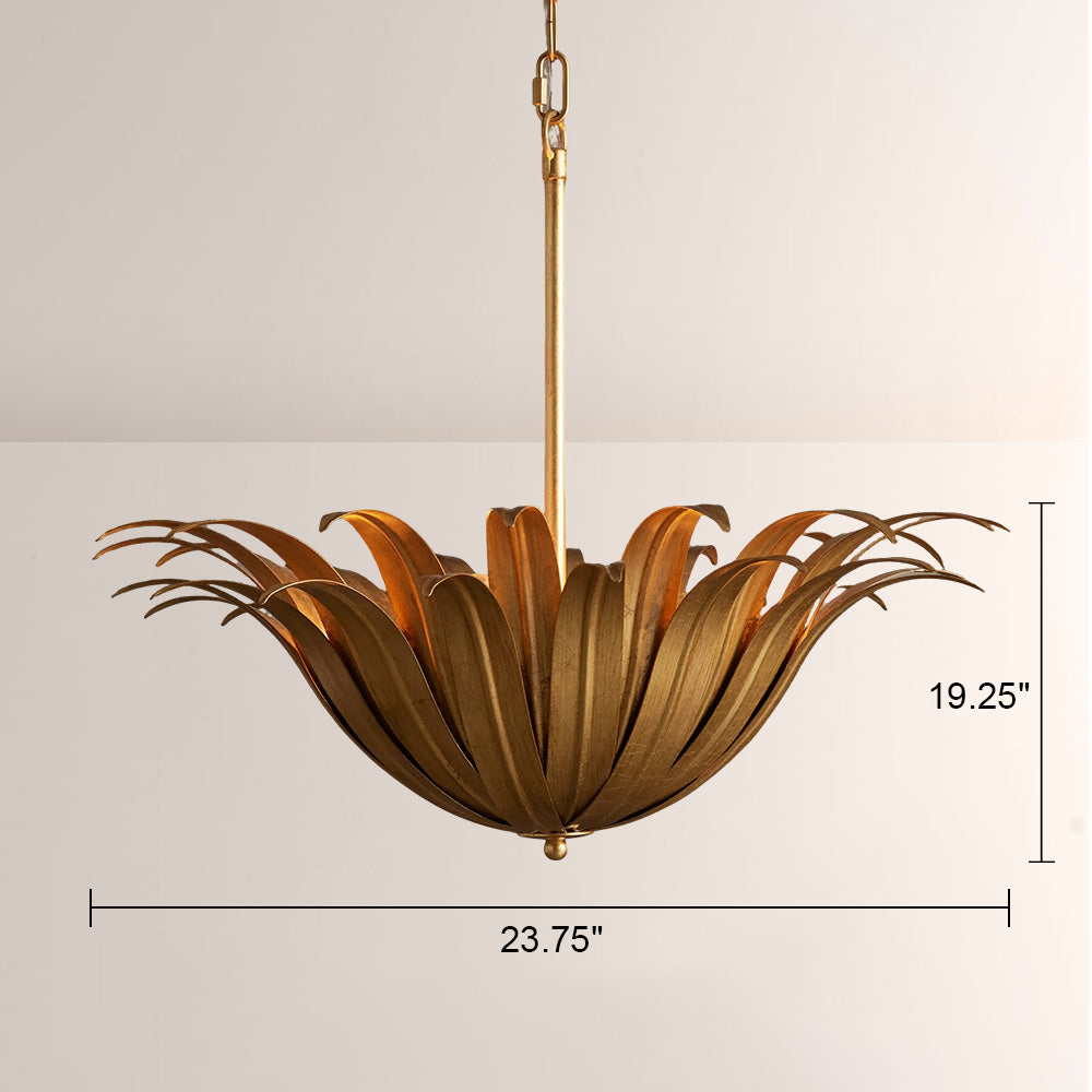 Matilde Palm Leaf & Brass Pendant - XYlight