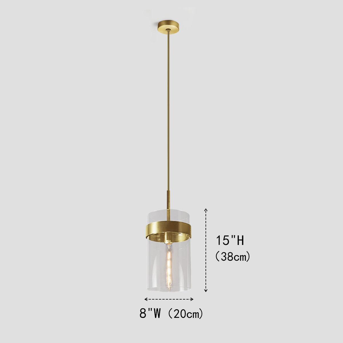 Mecivane Cylindrical Glass Pendant - XYlight