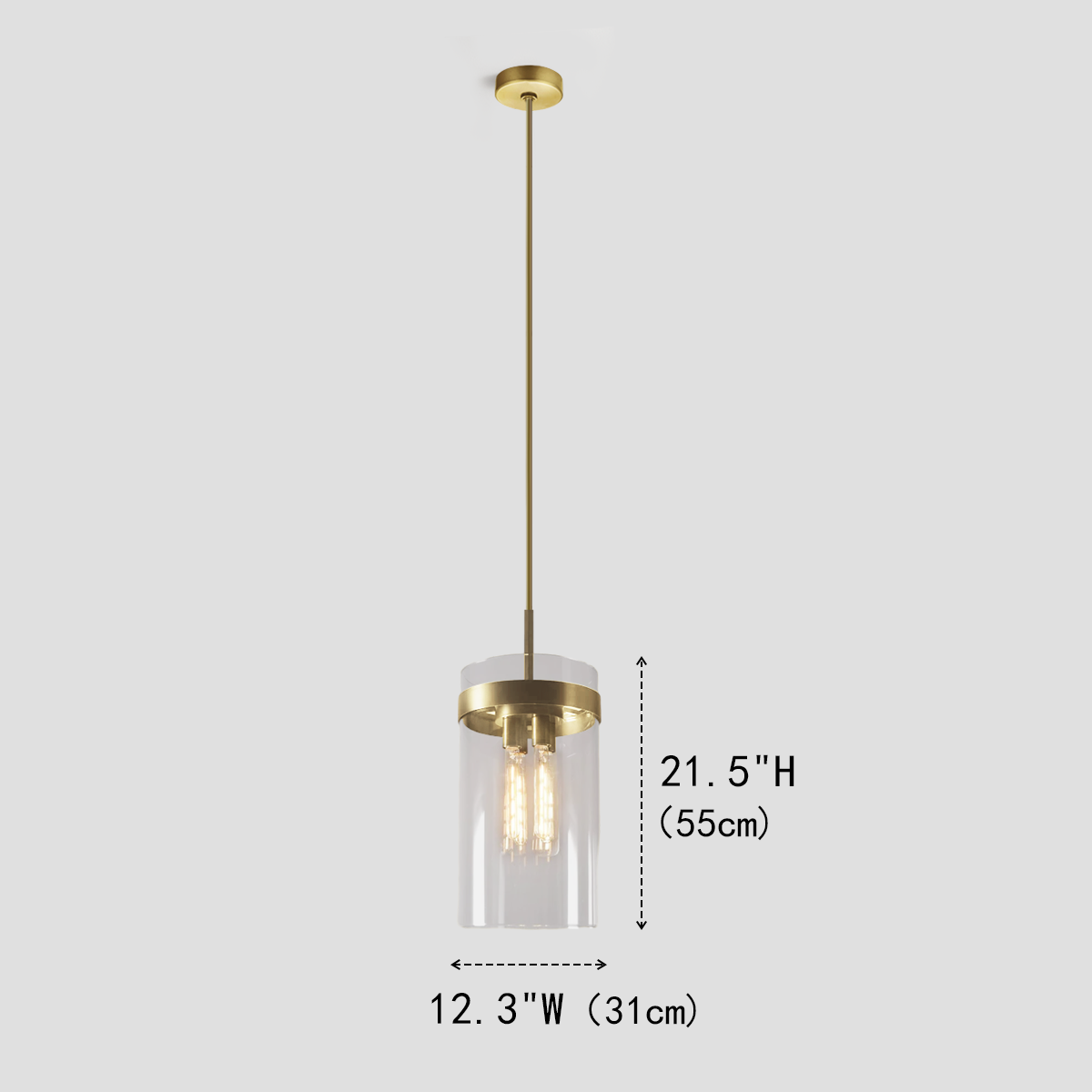 Mecivane Cylindrical Glass Pendant - XYlight