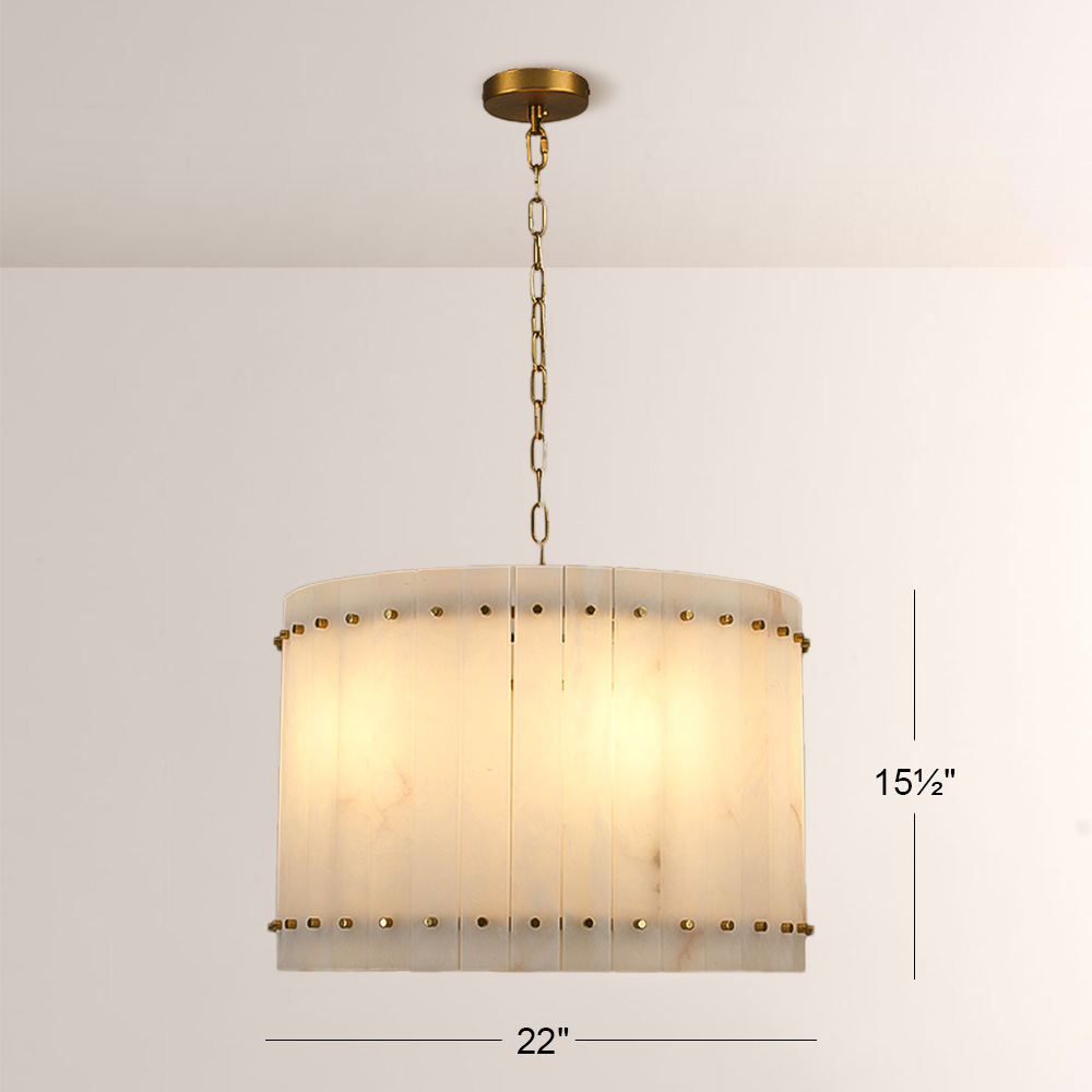 Meravisse Alabaster Round Chandelier - XYlight