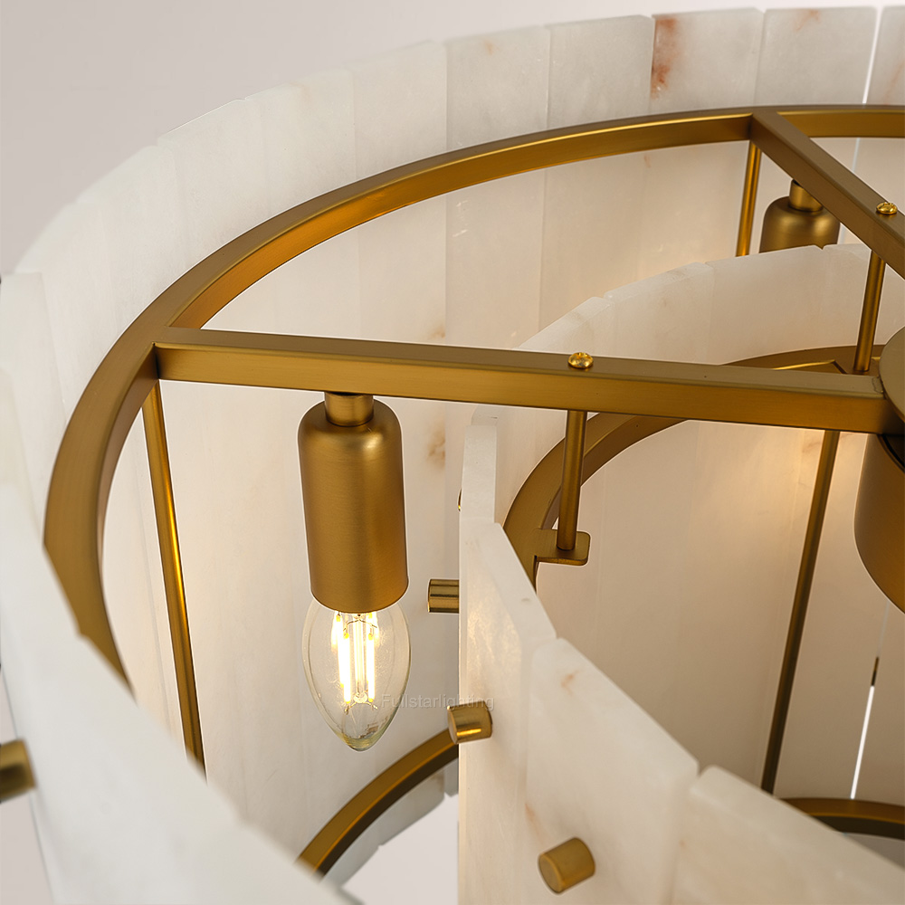 Meravisse Alabaster Round Chandelier - XYlight