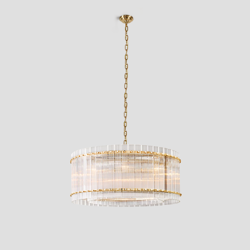 Meravisse Ribbed Glass Round Chandelier