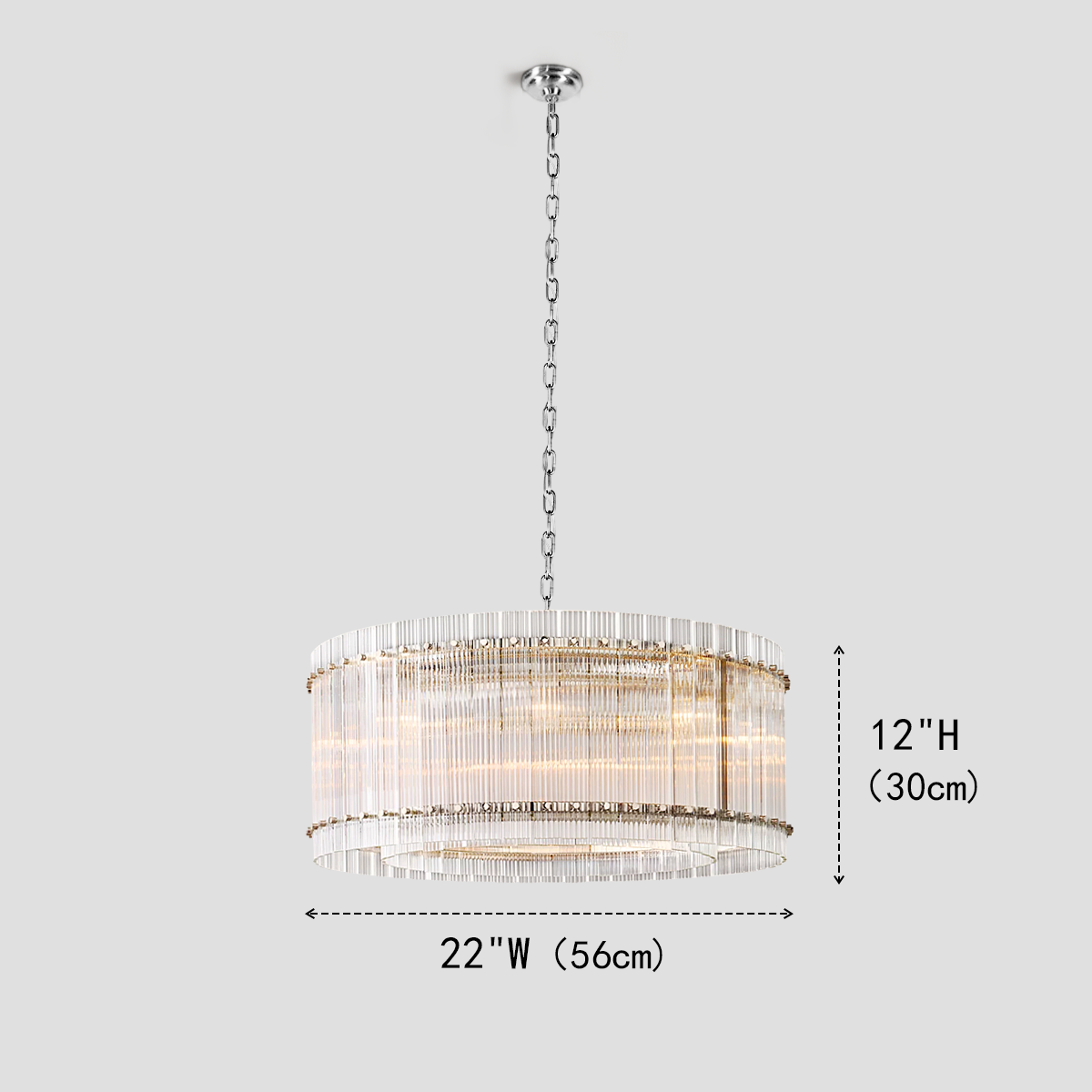 Meravisse Ribbed Glass Round Chandelier - XYlight
