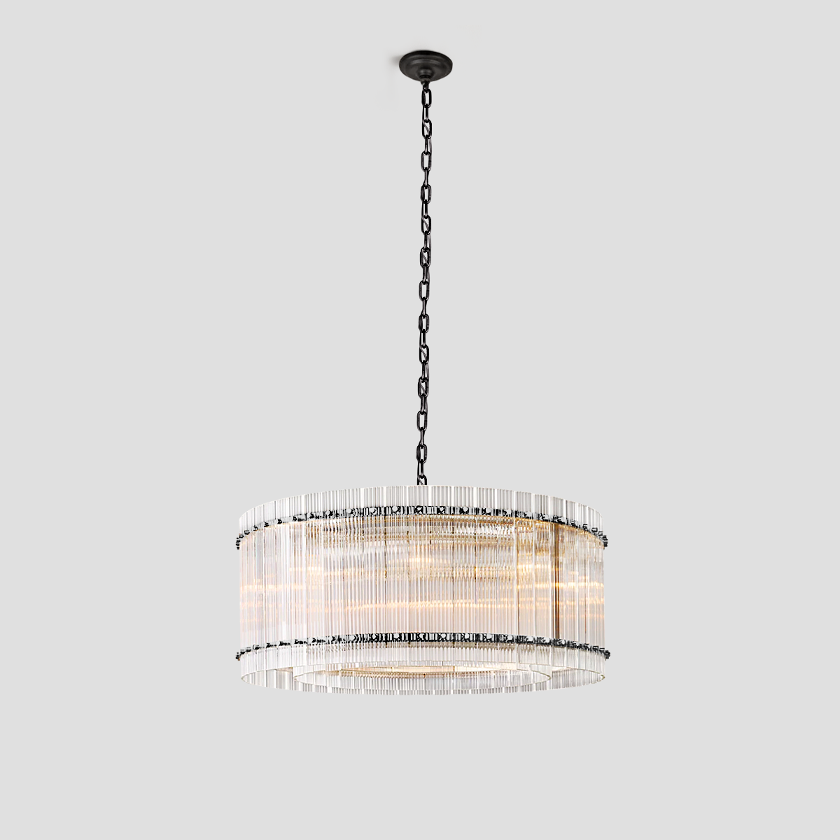 Meravisse Ribbed Glass Round Chandelier - XYlight