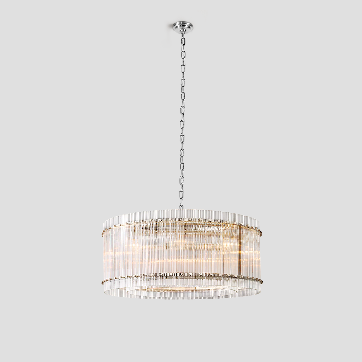 Meravisse Ribbed Glass Round Chandelier - XYlight