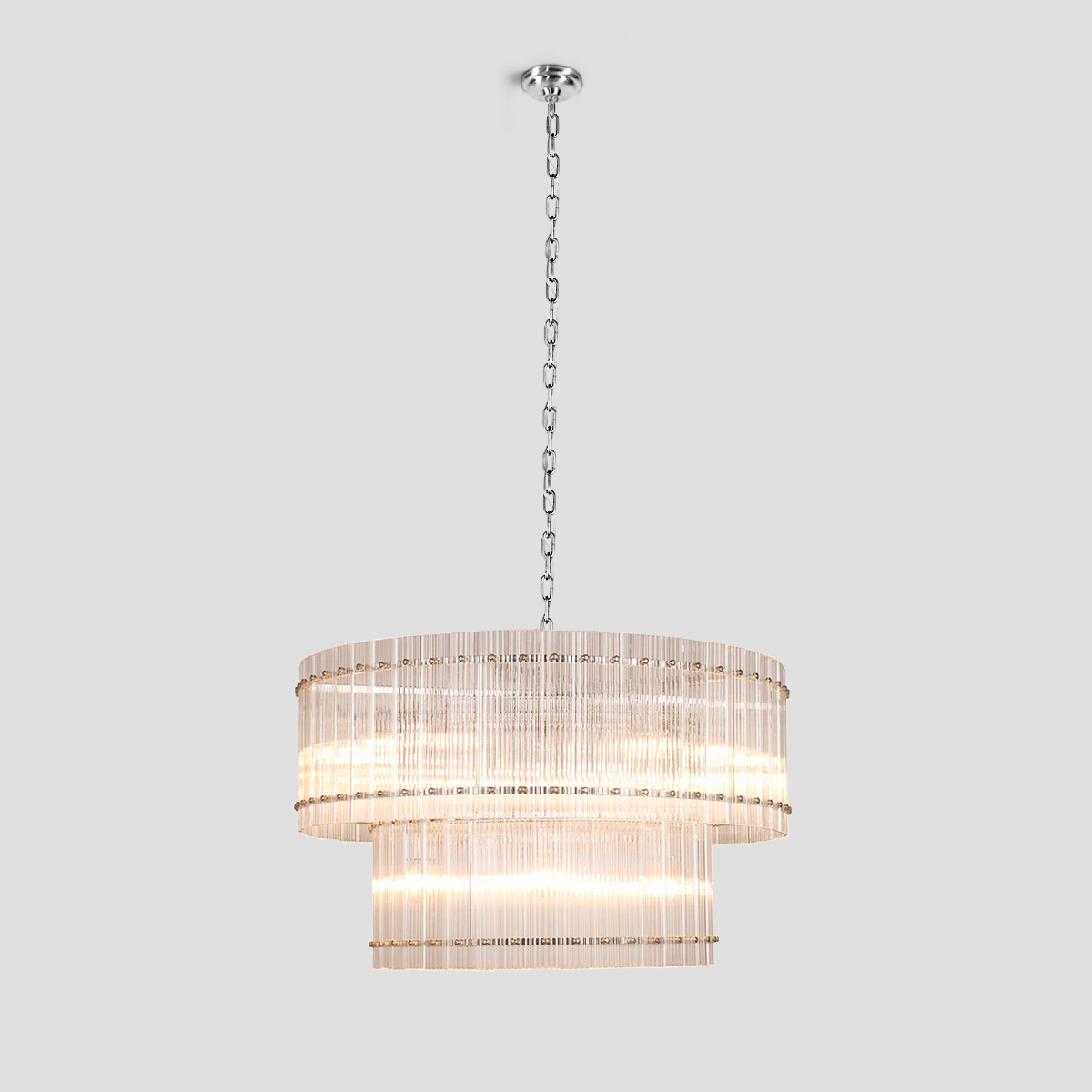 Meravisse Ribbed Glass Round Chandelier - XYlight