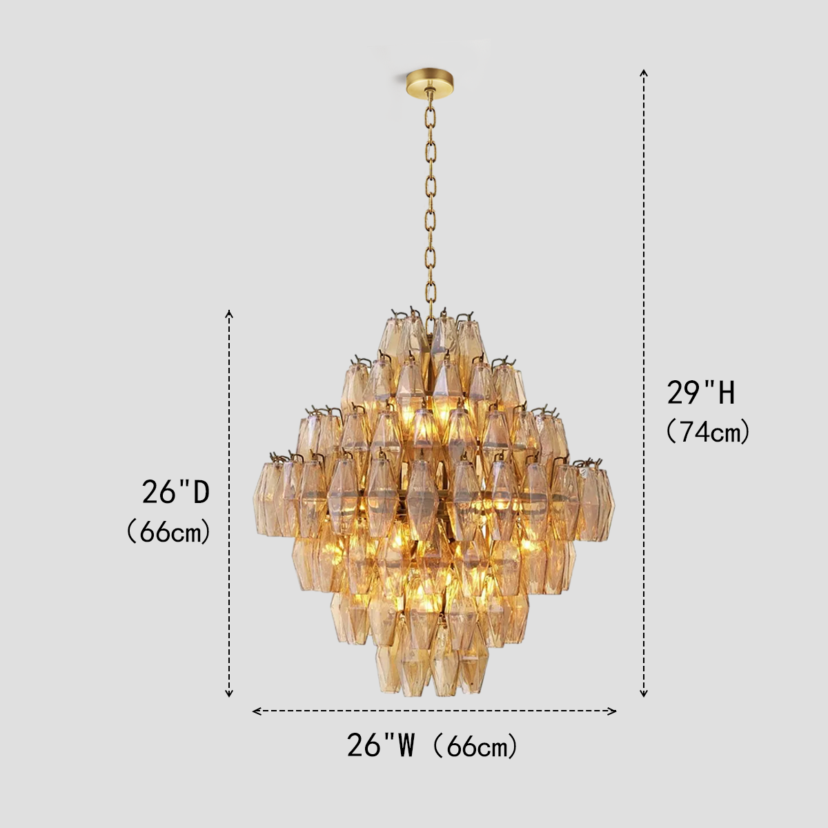 Merry Smoke Glass Large Chandelier - XYlight