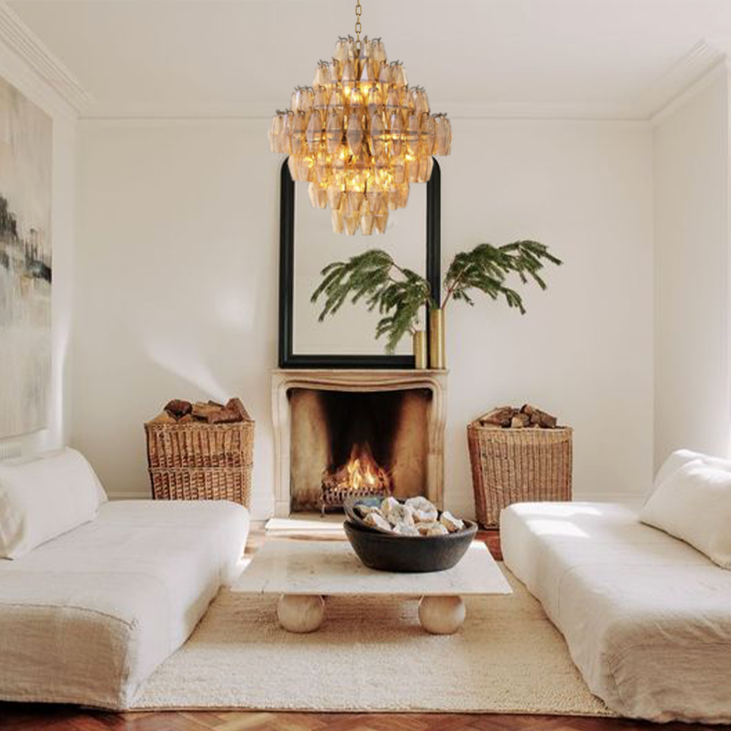 Merry Smoke Glass Large Chandelier - XYlight