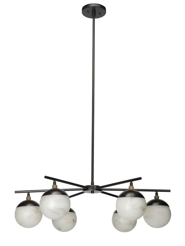 Metro Alabaster 6 Light Chandelier - XYlight