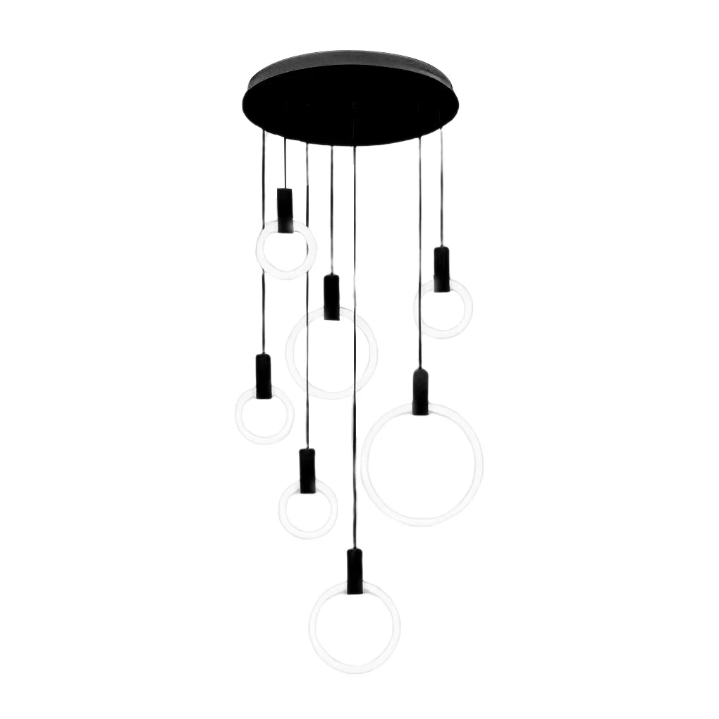 Minimalist Rings Stepless Dimming LED Nordic Duplex Stair Chandelier - XYlight